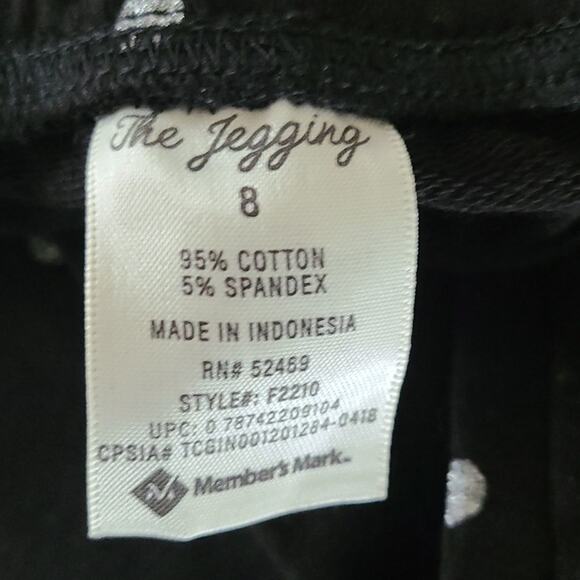 NWOT Member's Mark Girls Polka Dot Jegging Pants – Size 8, Black and White - Picture 4 of 7